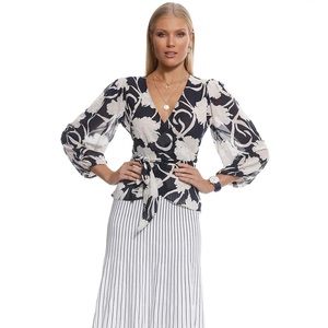 Witchery Georgette Floral Wrap Blouse